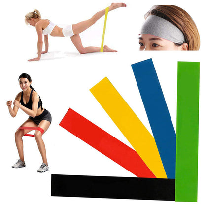 Bandas Elásticas de Goma de 5 Niveles de Resistencia para Entrenamiento de Yoga